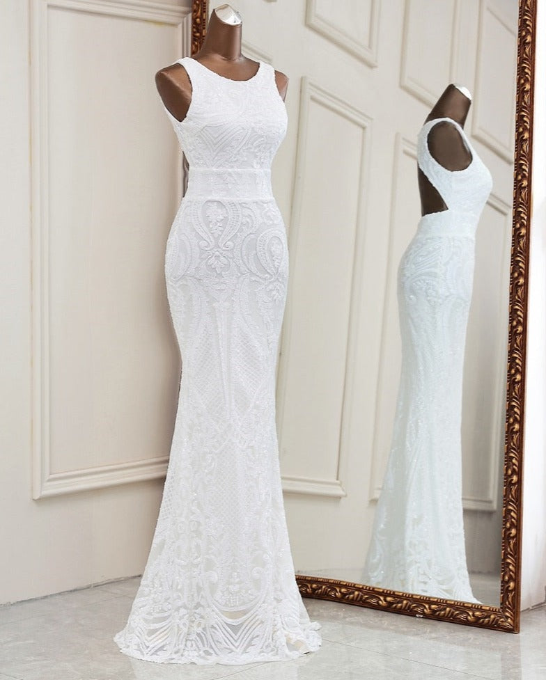 Backless Wedding dress / Evening Dress - Robe de Mariée