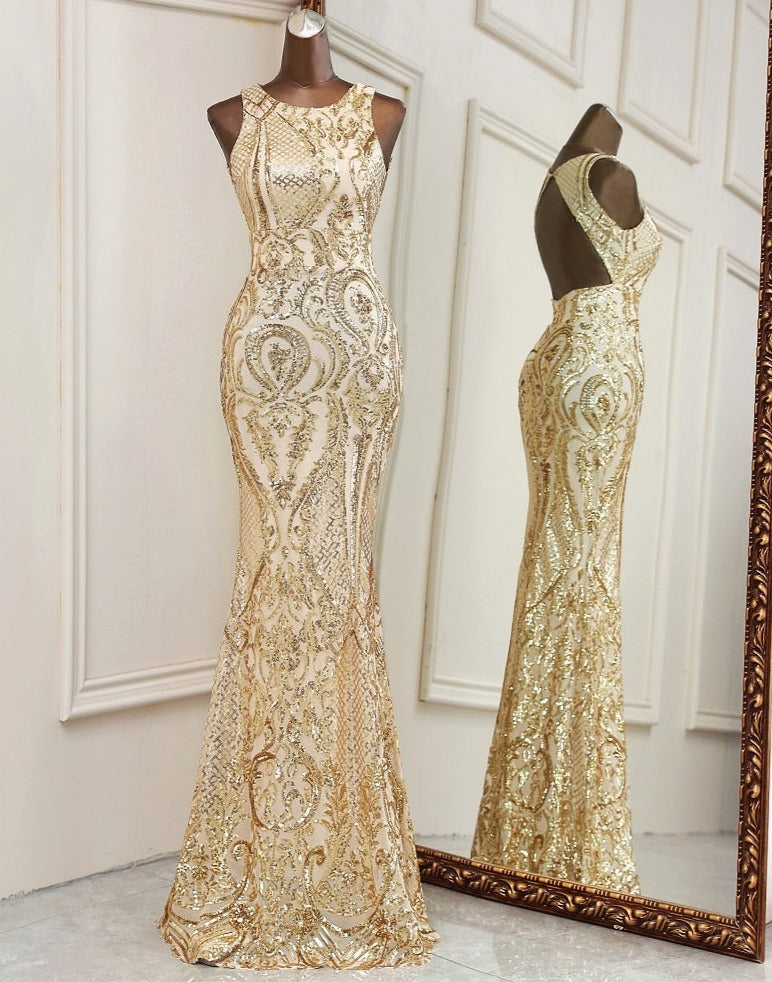 Backless Wedding dress / Evening Dress - Robe de Mariée