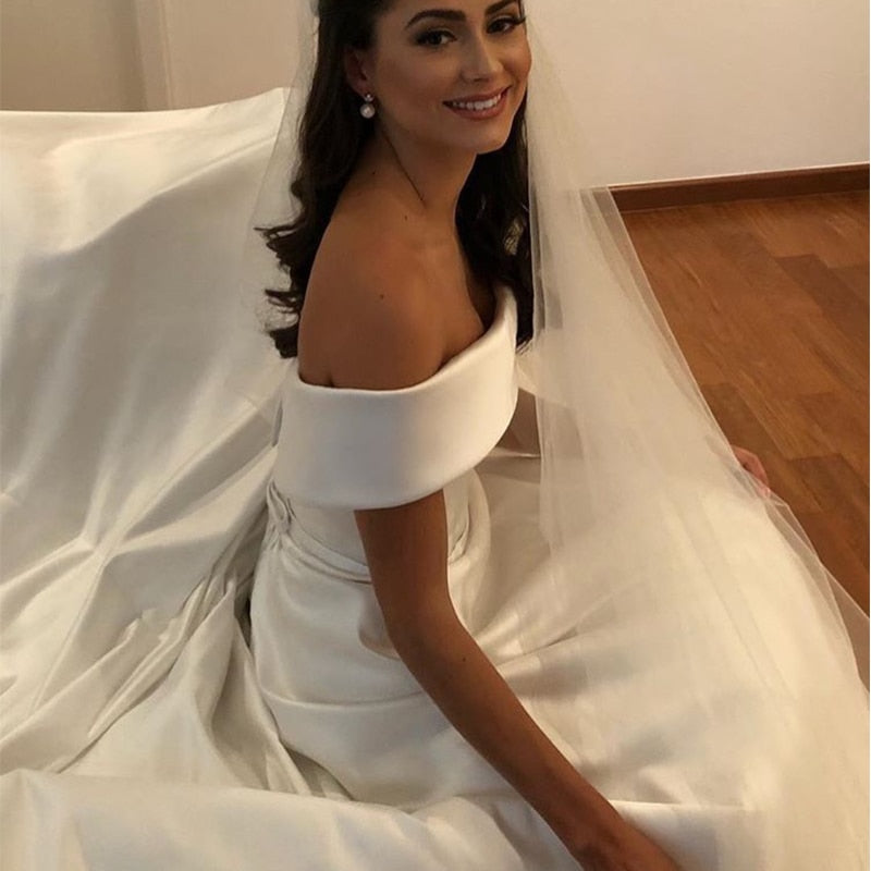 Simple Satin Wedding Dresses - Robe de Mariée