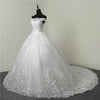 Image of Luxury Lace Applique Plus Size Wedding Dress with Long Train - Robe de Mariée