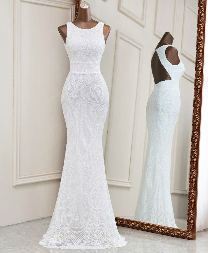 Backless Wedding dress / Evening Dress - Robe de Mariée