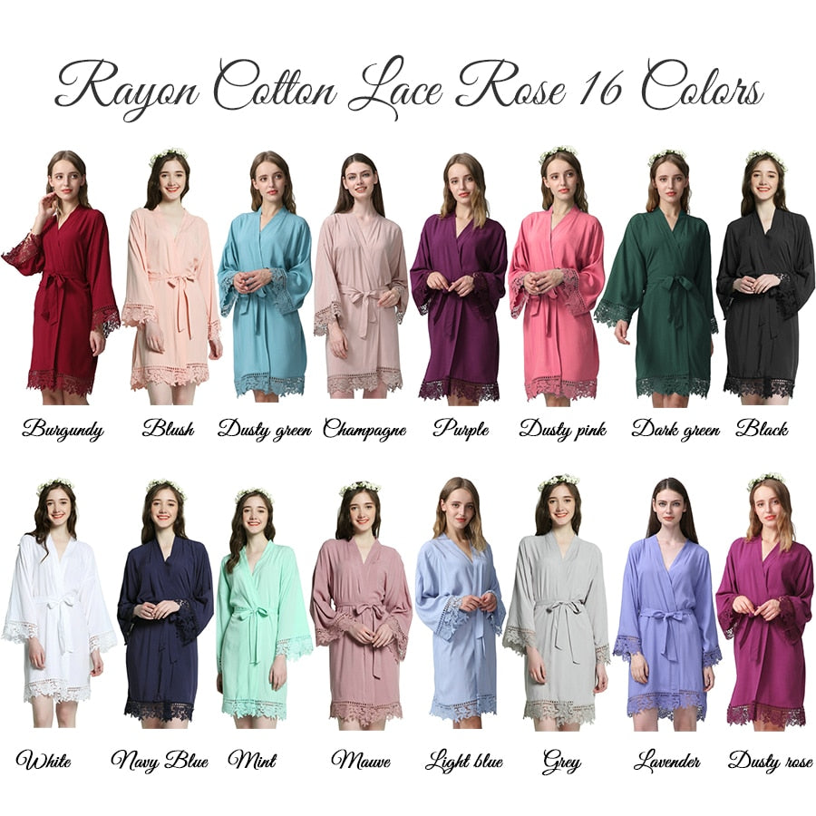 Women Cotton Bride Bridesmaid and Mother of the bride Robes