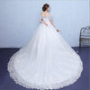 Image of Luxury Lace Applique Plus Size Wedding Dress with Long Train - Robe de Mariée