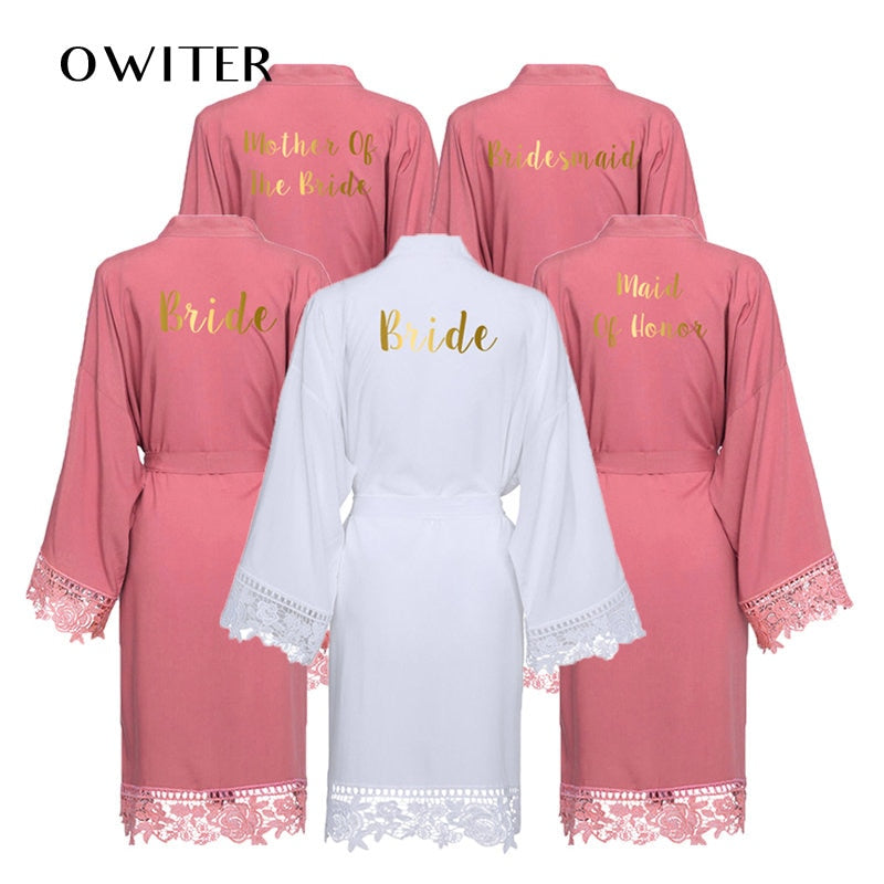 Women Cotton Bride Bridesmaid and Mother of the bride Robes