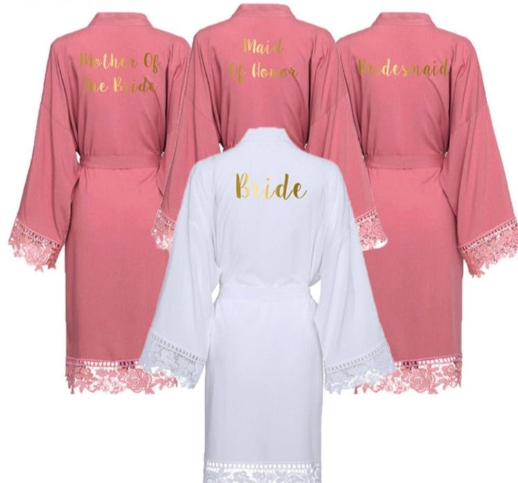 Women Cotton Bride Bridesmaid and Mother of the bride Robes