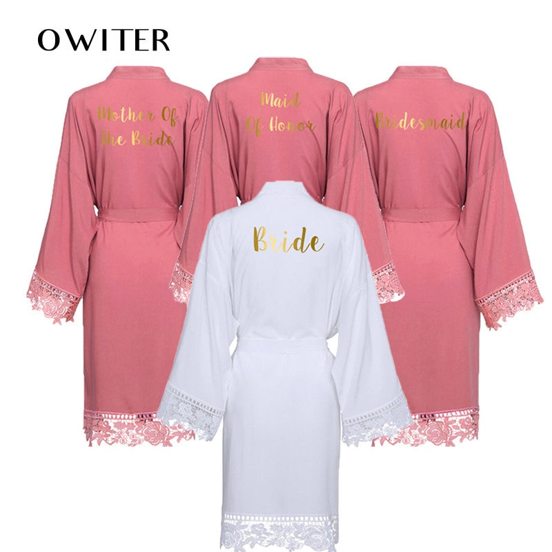 Women Cotton Bride Bridesmaid and Mother of the bride Robes