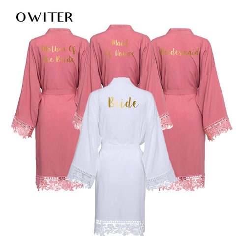 Women Cotton Bride Bridesmaid and Mother of the bride Robes
